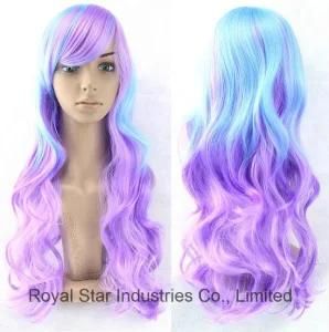 New Style Lolita Cosplay Gradient Fashion Long Curly Hair Wig