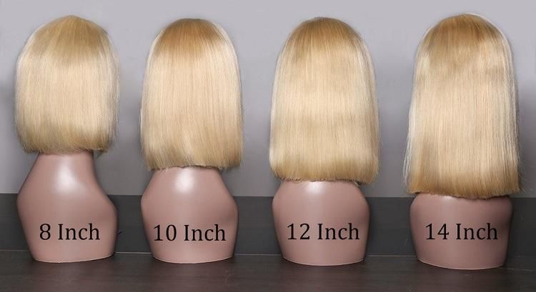10A Double Drawn Cuticle Aligned Virgin Hair HD Swiss Frontal Lace Blond 613 Bob Wig