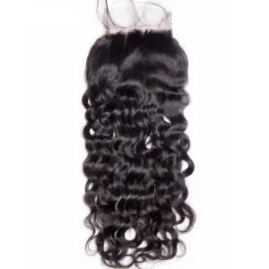 Malaysian Water Wave 4X4&prime;&prime; Lace Closure with Baby Hair Hair Closure