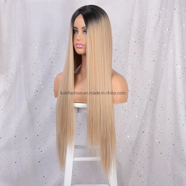 Wholesale Vendor 613 Long Silky Straight Synthetic Hair Wig for Black Women