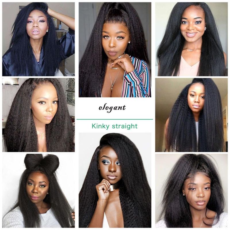 Brazilian Yaki Human Hair Bundles Deals Kinky Straight Brazilian Hair Weave Bundles Remy Human Hair Extensions
