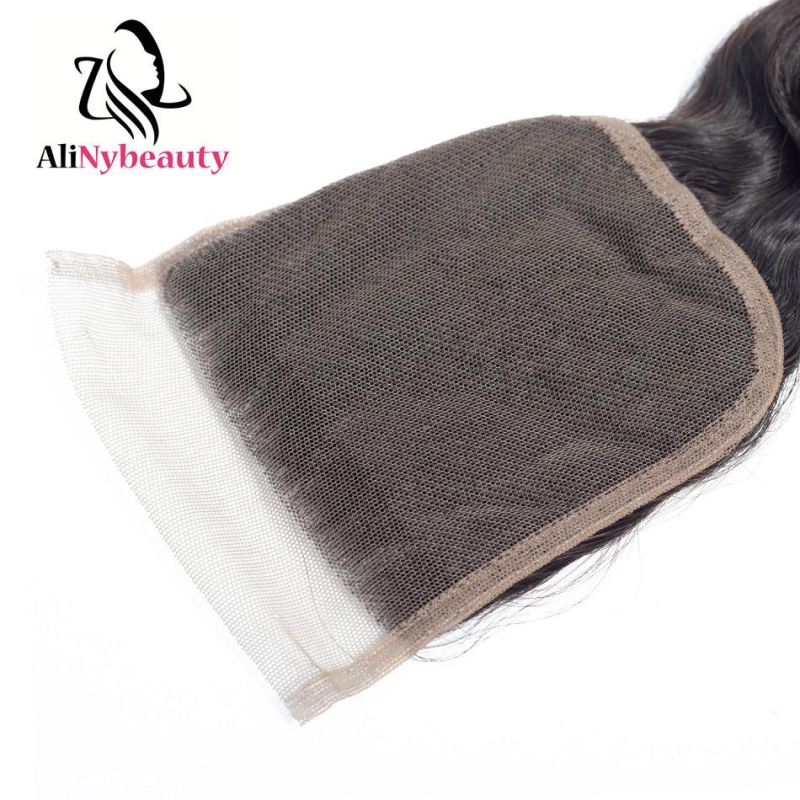 Alinybeauty 100% Human Hair Closure Peruvian Loose Wave Lace Closure