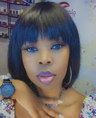 Hot Sell Blonde Bob Wig with Bangs Front Lace Wig for Black Women