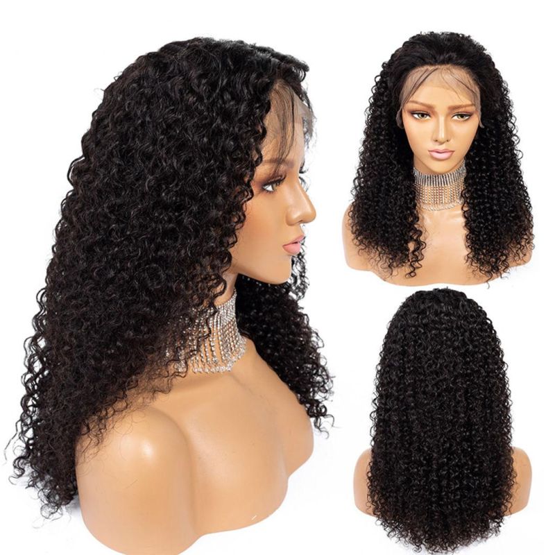 13X4lace Front Wig Kinky Curly Human Hair Wig Brazilian Remy Hair Jerry Curl Wig 150% Density Lace Front Human Hair Wigs 26inch