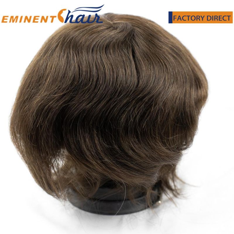 Custom Hand Tied Full Lace Toupee French Lace Men′s Wig Hair Replacement