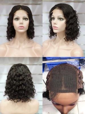 Virgin Hair Wig 4X4 Lace Closure Natural Black Color Hair Wig