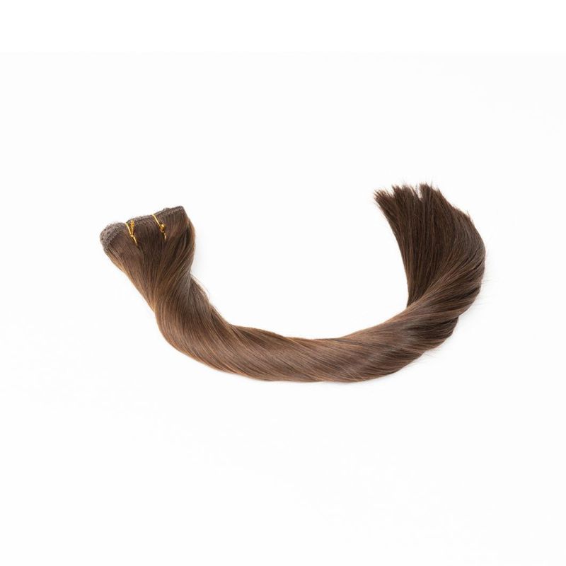 Dark Brown Hand Tied Top Grade Weft Brazilian Virgin Remy Hair Extension