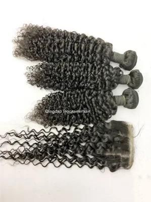 Human Hair Bundle with Lace Closure Remy Human Hair Weave Bundles
