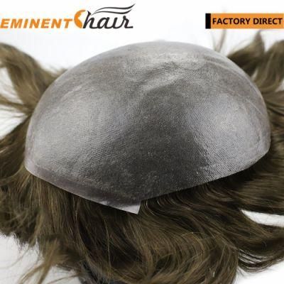 Instant Delivery Stock Full Skin Human Hair Men Toupee PU