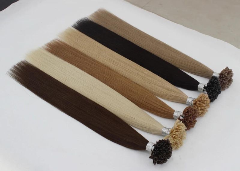 U-Tip Extensions Brazilian Straight Human Hair Bundles Brown Blond Black Color Remy Human Hair Extensions U-Tip