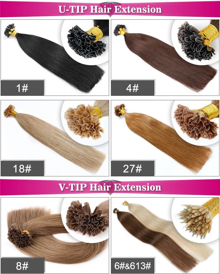 Full Cuticles Double Drawn Remy Human Hair Utip Russian Human Hair Extension