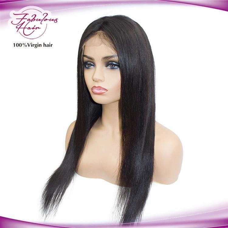 Brazilain Human Hair Lace Front Wig Straight Natural Color Wigs