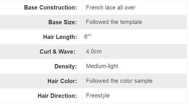 Men′s High Quality Toupee - Full French Lace with Clips