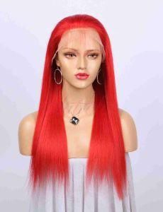 Red Color Brazilian Lace Front Human Hair Wigs