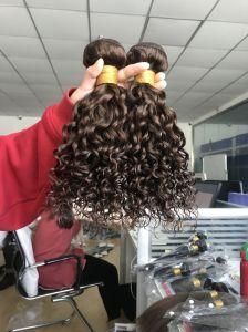 #4 Color Brown 100% Human Hair for Deep Wave Body Wave Water Wave Hair Curly Bundles