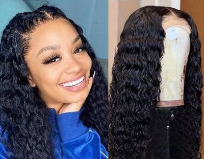 Top Quality Natural Color Transparent Human Hair 4*4 Lace Front Wig for Black Women
