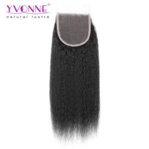 Brazilian Kinky Straight Hair Top Closure, 100% Human Hair Lace Closure 4X4