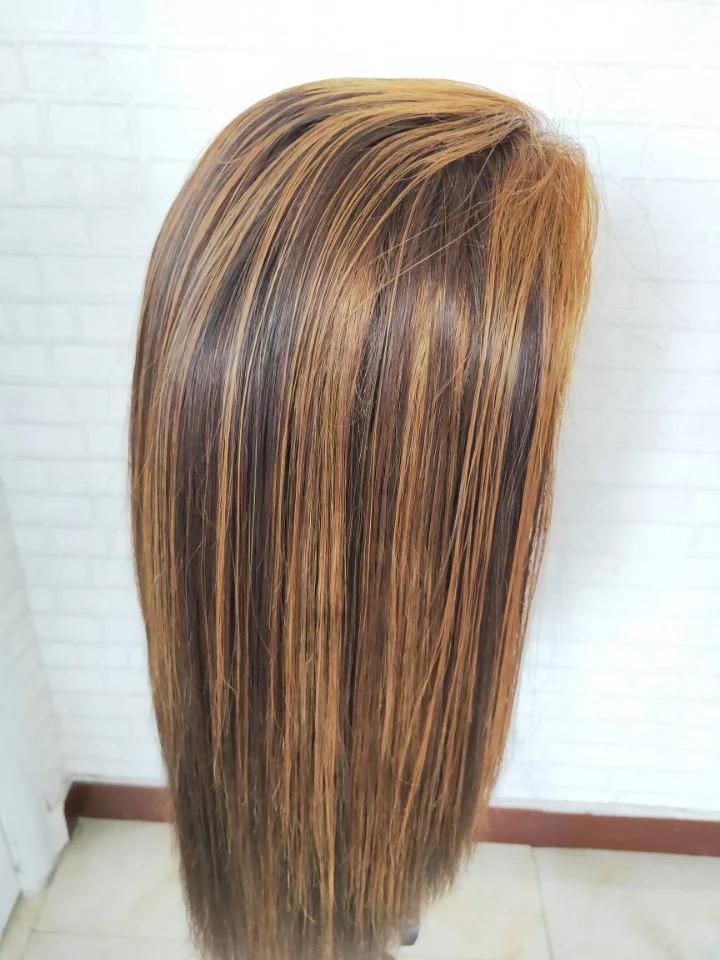 Piano Color 4#/30# Lace Front Human Hair Wigs for Women Pre Plucked Ombre Straight Lace Front Wig Remy Brazilian Hair Wigs