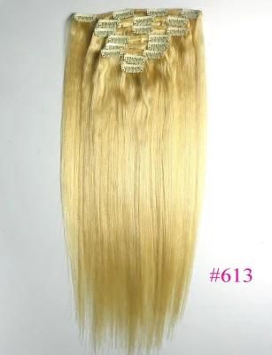 140g 24&quot; Machine Made Remy Hair 8PCS Set Clips in 100% Human Hair Extensions Full Head Set Straight Natural Hair