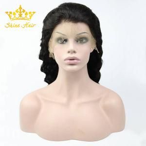 Brazilian Human Hair Full Lace Wig of Deep Wave in Natural Black Color