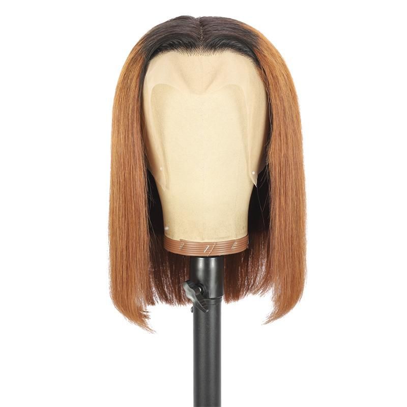 Lace Front Human Hair Wigs with 13X4 Closure Ombre 1b/30 Color Brazilian Straight Bob Wig