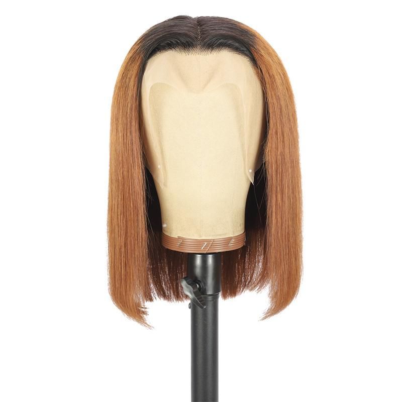 Lace Front Human Hair Wigs with 13X4 Closure Ombre 1b/30 Color Brazilian Straight Bob Wig