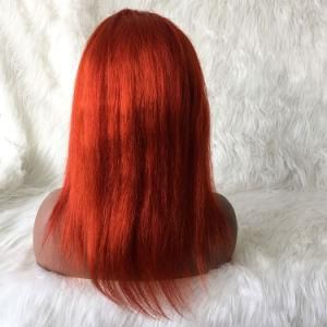 Wholesale Brazilian Human Hair Customize Color Wig Straight Red Lace Wig