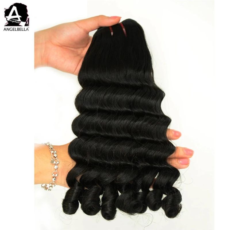Angelbella Wholesale Raw Virgin Loose Deep Funmi Hair Natural Black Remy Brazilian Hair Bundles