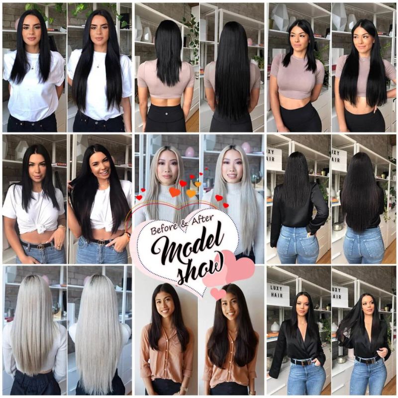 Synthetic Straight Clip in Hair Extensions