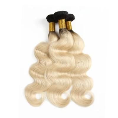 1b/613 Ombre Brazilian Hair Weave Bundles Blonde Human Hair Weft