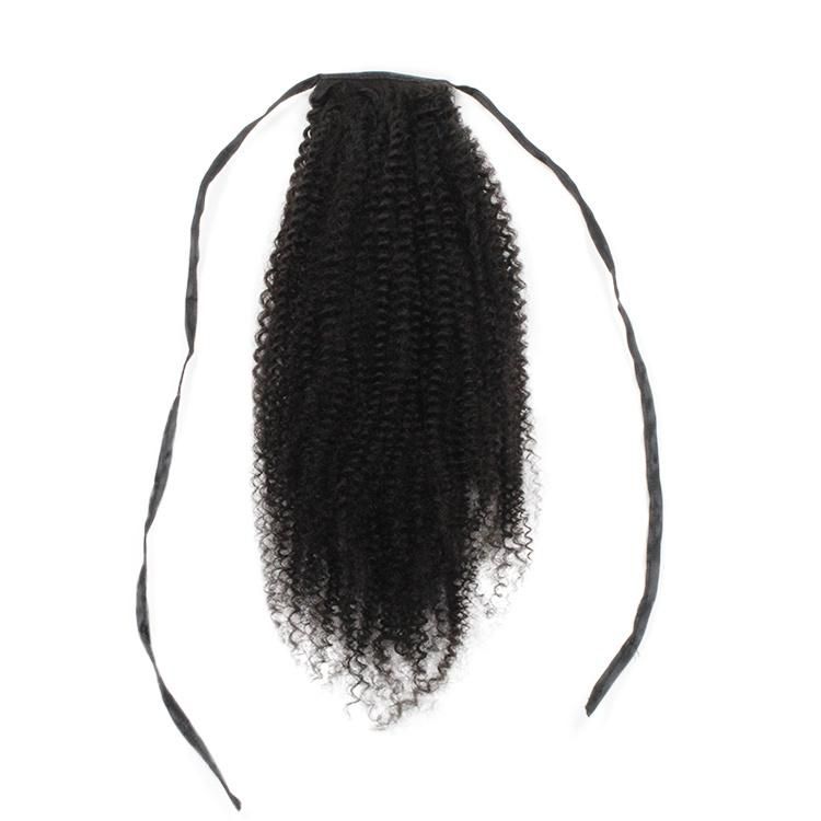 Wholesale Afro Curly Hair 100% Human Hair Wrap Around Ponytail Hair Extension