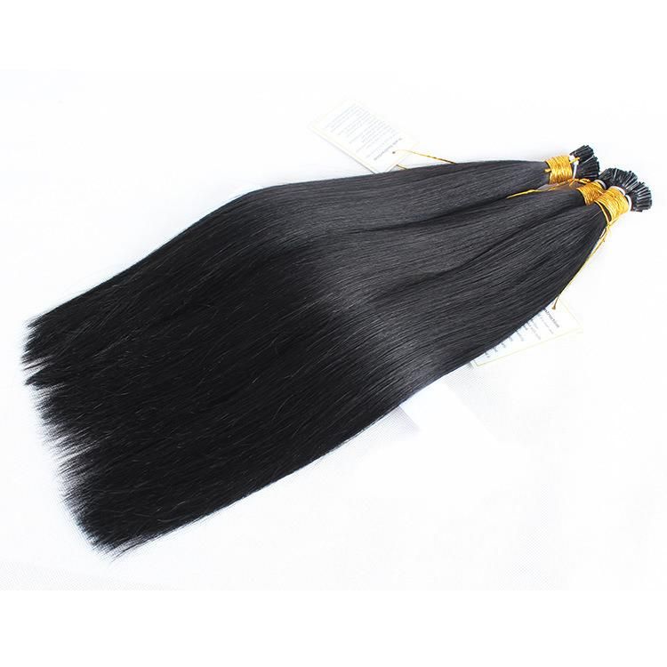 Wholesale Factory Brazilian Raw Remy Human Hair Kinly Straight I-Tip Hair Extensions