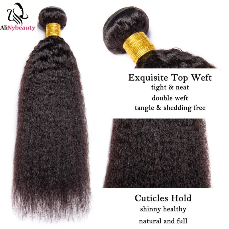 Kinky Straight Hair Extensions Mink Indian Virgin Hair Bundles