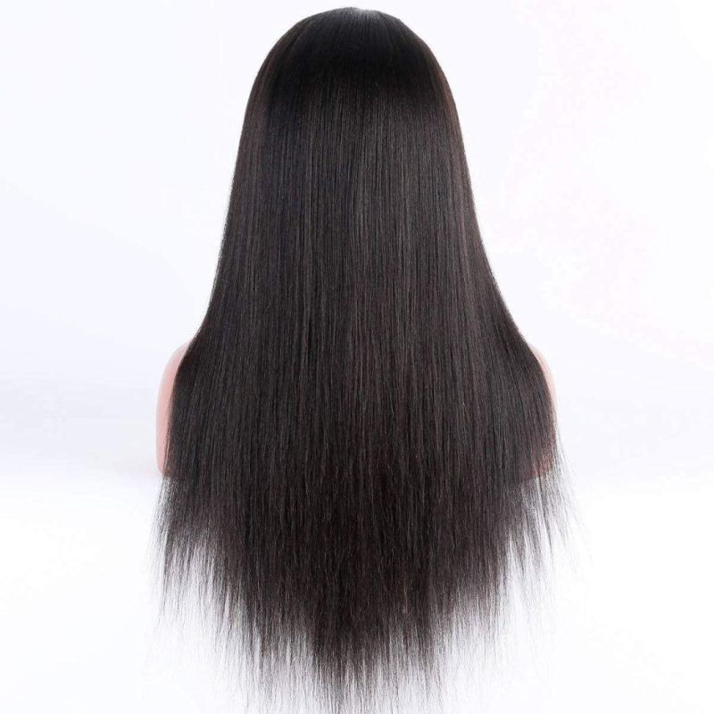 13X4 Lace Front Yaki Straight Brazilian Remy Human Hair Wigs