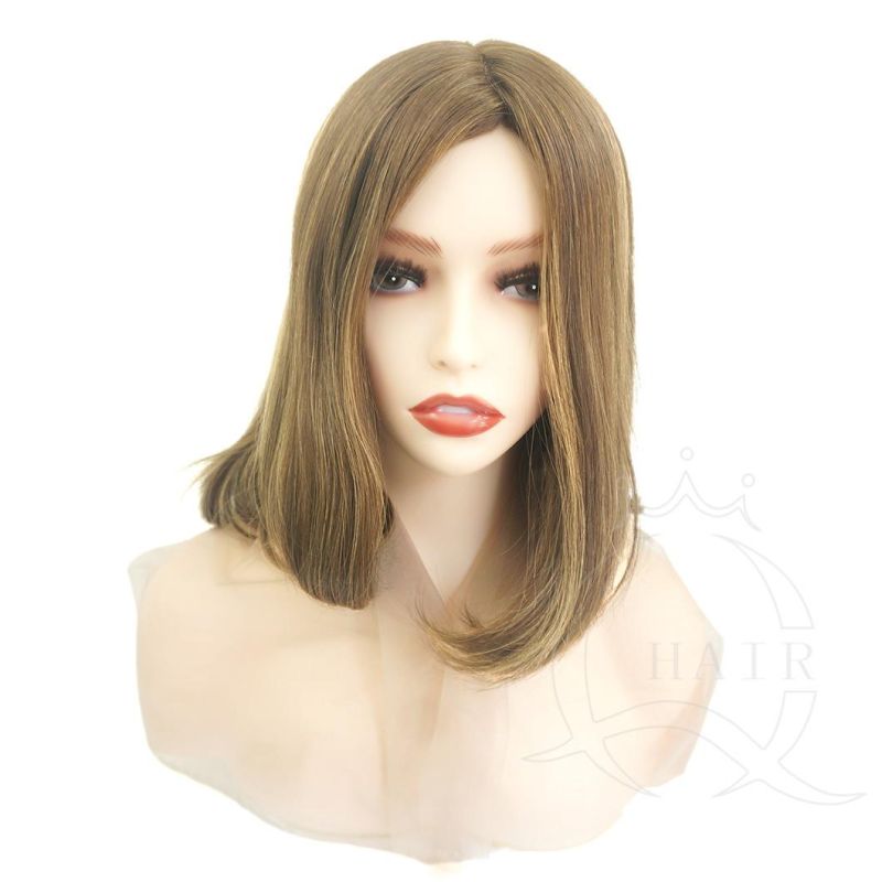 Factory Direct Sale Human Hair Silk Top Wig Natural Hair Kosher Wig Women Toppers 100% Unprocessed Remy Hair Jewish Wig Perruque