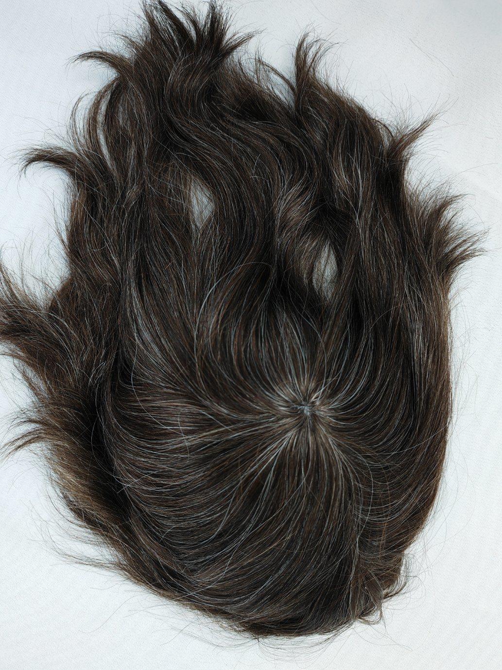 2022 Most Durable Custom Made Clear PU Base Injection Toupee Made of Remy Human Hair