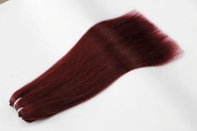 Brazilian Straight Human Hair Hair Bundles Red Color Remy Human Hair Weaving Bundles Extensions