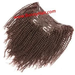 Brazilian Virgin Human Hair Kinky Curly Clip in Hair Extension