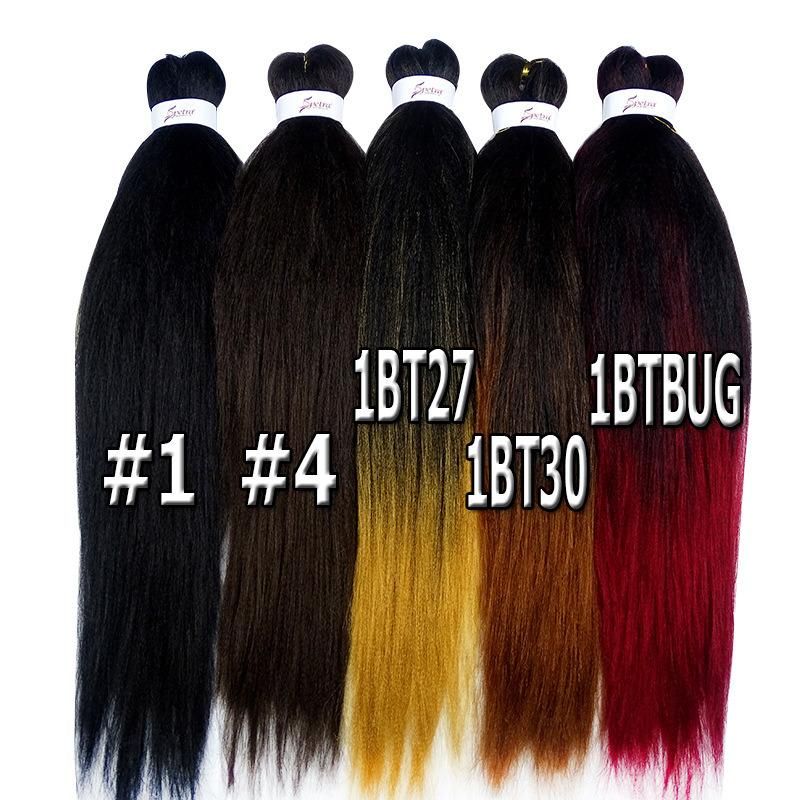 Pre Stretched Braiding Hair, Ombre Yaki Texture Braid Hair Extensions, Top Quality Kanekalon Synthetic Colorful Hair Braids