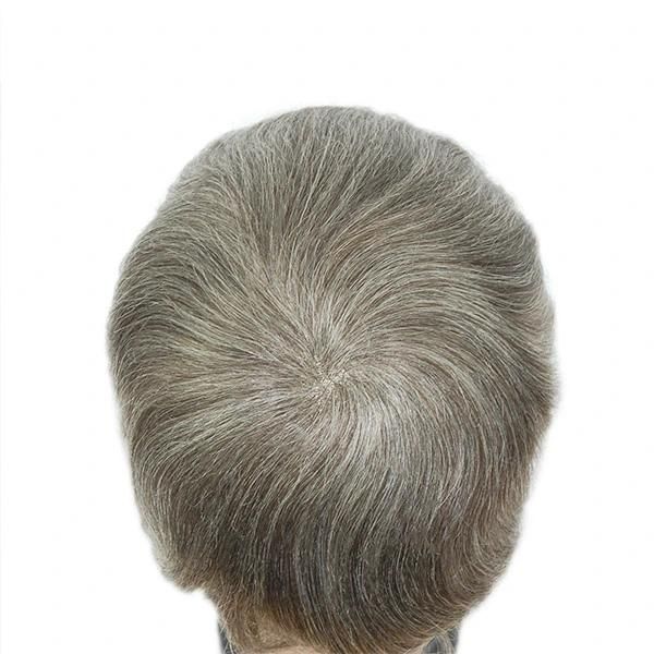 Hair Replacement Systems for Men French Lace with Swiss Lace Front