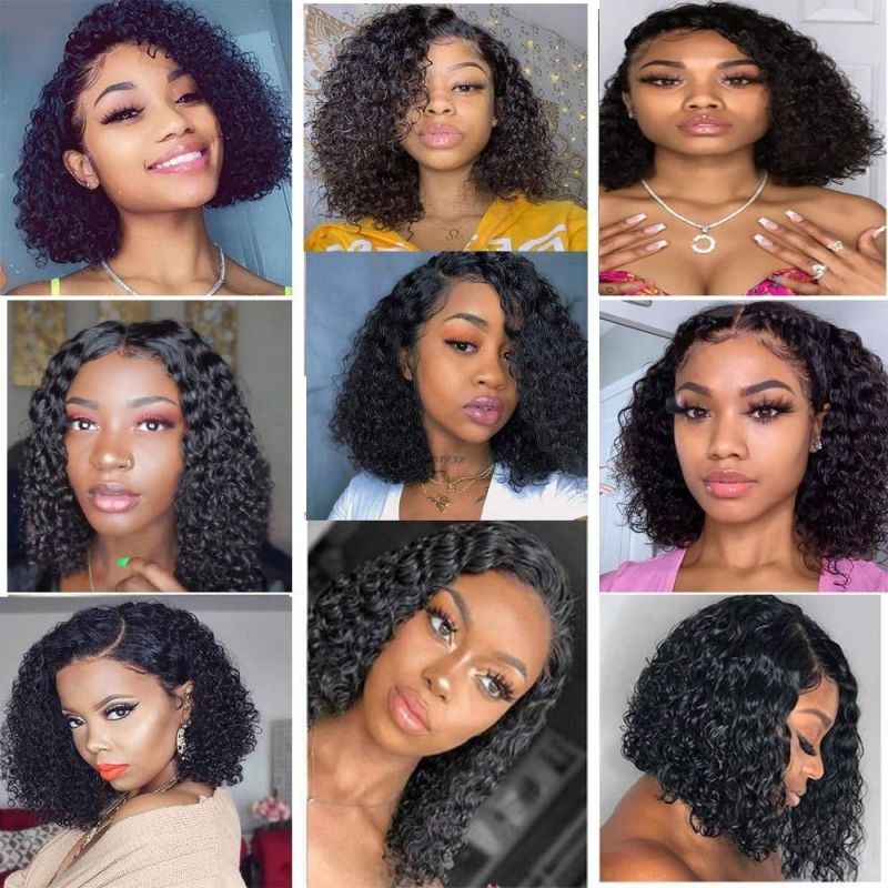 Kbeth Human Hair Wigs for Black Women 2021 Summer Cool and Soft Breathable Fashion Brazilian Short Cut Bob 13X4 Kinly Curly Lace Frontal Wig From China Supplier