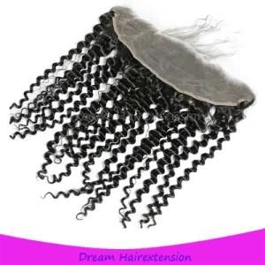 Unprocessed Virgin Human Hair Natural Black Brazilian Lace Frontal 13*4inch