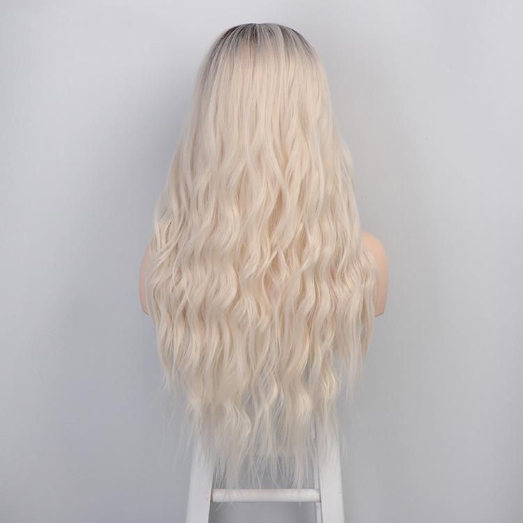 26 Inch Wholesale Ombre Blond Long Wavy Body Wave for Women Synthetic Hair Wigs