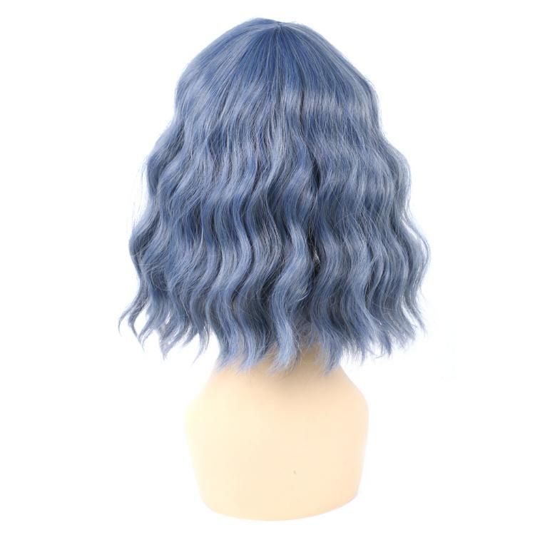 European and American Machine Made Hair Wigs with Bangs Synthetic Fiber Short Wigs
