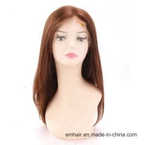 Hot Selling High Quality 4# Color 130% Density Human Full Lace Straight Hair Wig