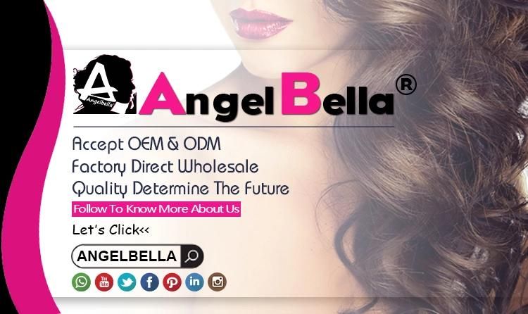 Angelbella Indian Cuticle Aligned Hair Branding 1b# Deep Wave Human Remy Hair Bundles