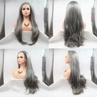Wholesale Price Women Synthetic Silky Lace Wig One Tone Fiber