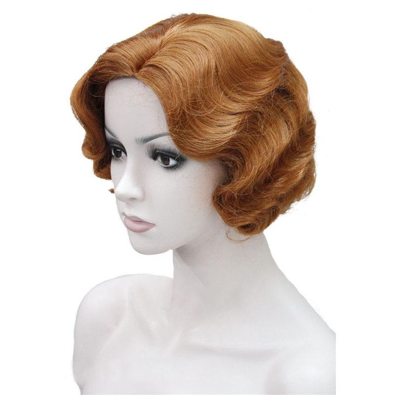 Lace Front Flapper Hairstyles Wig for Women Finger Wave Retro Style Short Human Hair Remy Brazilian Wig Cosplay