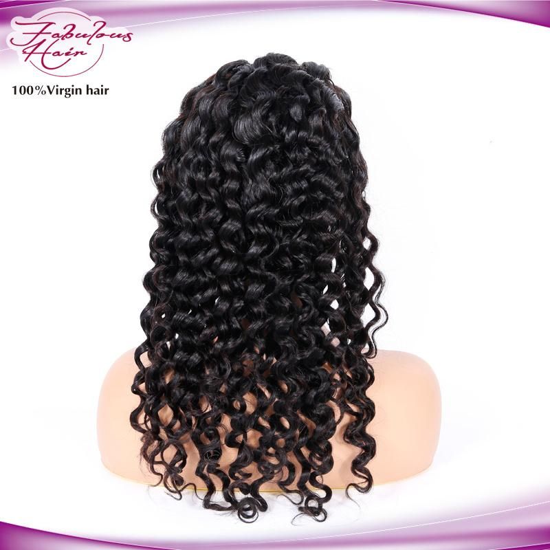 Deep Wavy Remy Brazilian Natural Human Hair Lace Front Wigs