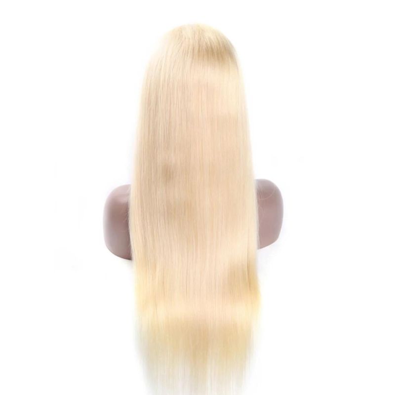 Lace Frontal 13X4 Wig Human Hair Pre Plucked Long Brazilian Straight Blonde Color HD Glueless Full Lace Wigs 28 Inches